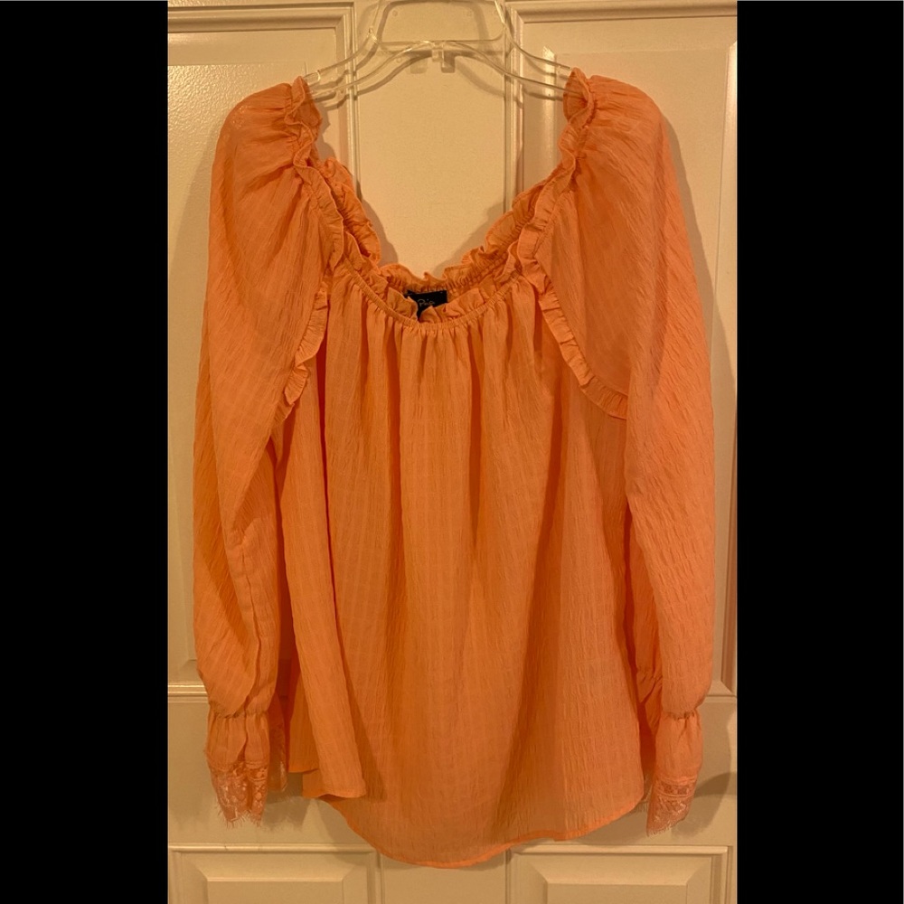 Melissa Paige Ruffle long sleeve Blouse Size Medium